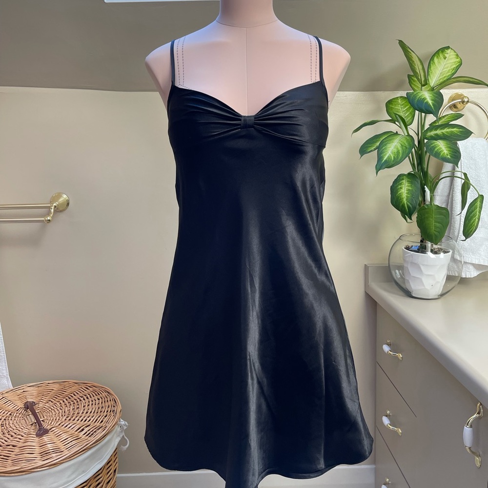 Black Satin Slip Dress